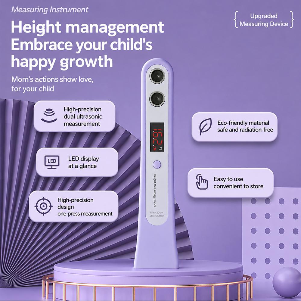 Portable Mini Ultrasonic Height Measurer Module Led Display Kids Home Electronic Height Measuring Ruler Range 11–111cm