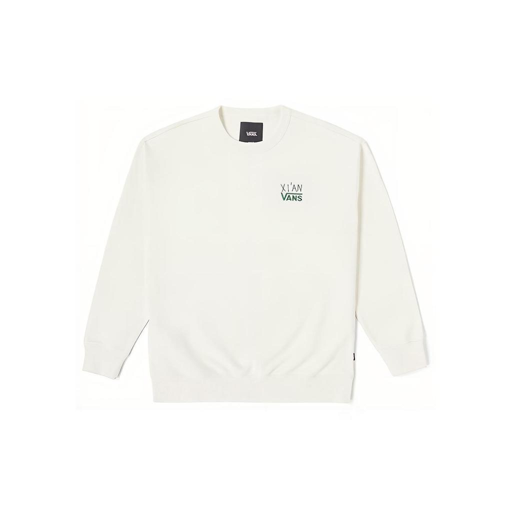 Vans City Series Letter Pattern Printed Crewneck Sweatshirt Unisex Sweatshirt Off-White VN000KQDFS8