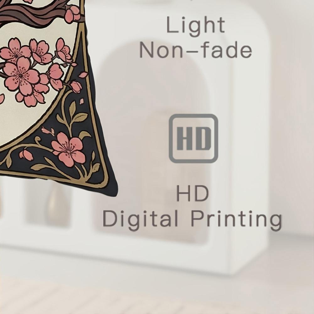 1/4pcs Vintage Art Nouveau Sakura Tuxedo Cat Throw Pillow Cover Home Farmhouse Outdoor Decoration Cushion Cover