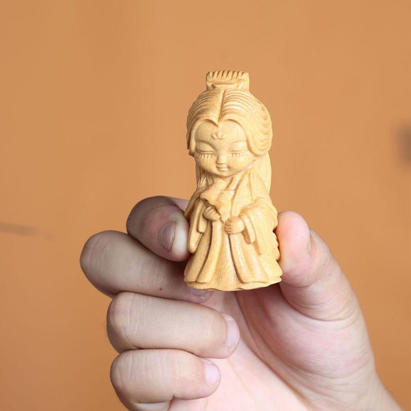 Miniaturowe Rzeźby Drewniane Urocze Figurki Czterech Wielkich Piękności Starożytności Ozdoba Rękodzieło na Biurko Dekoracja Domu zabawne prezenty