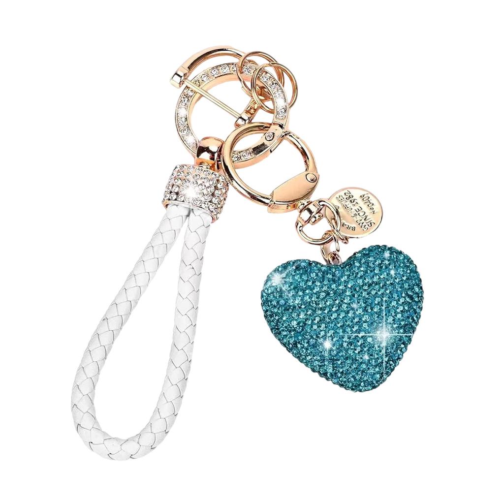 Handgemachter Herz-Schlüsselanhänger mit funkelnden Strasssteinen Handgemachter Schlüsselanhänger Taschenanhänger Modeaccessoire für Frauen