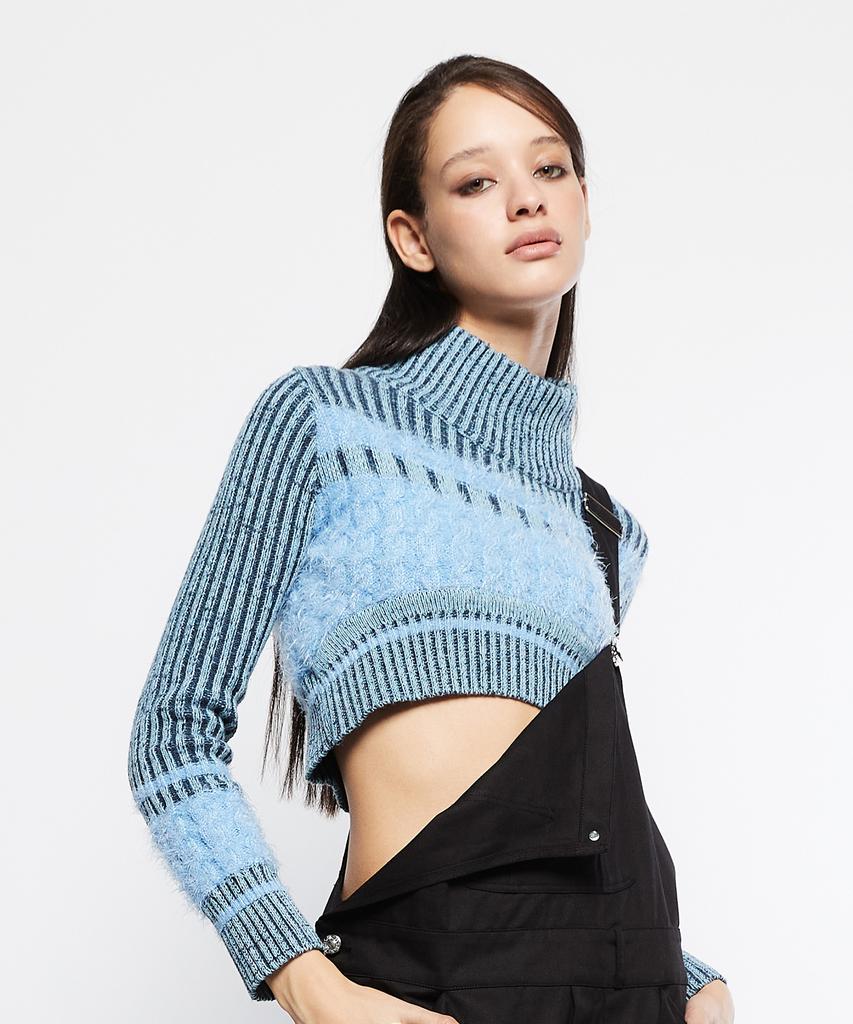 LARTIGENT L7 Colorblock Knit Bolero(Navy)