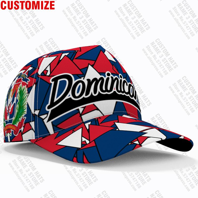Dominicana Baseball Cap Custom Number Number Team Logo Hats Travel Spanish Nation Dominican Republic Flag Print Po Headgear