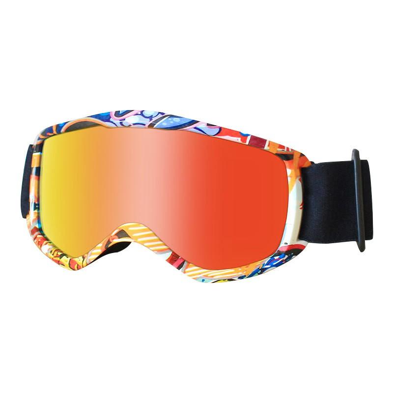 Kids Cartoon Ski Goggles Anti-fog Fit Over Glasses Winter Outdoor Sports Eye Protection