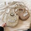 New Summer Handbag Handmade Straw Bag Fashion Handbag Fashion Shoulder Womens Bag Sweet Hand Solid Color Handbag Casual Bag