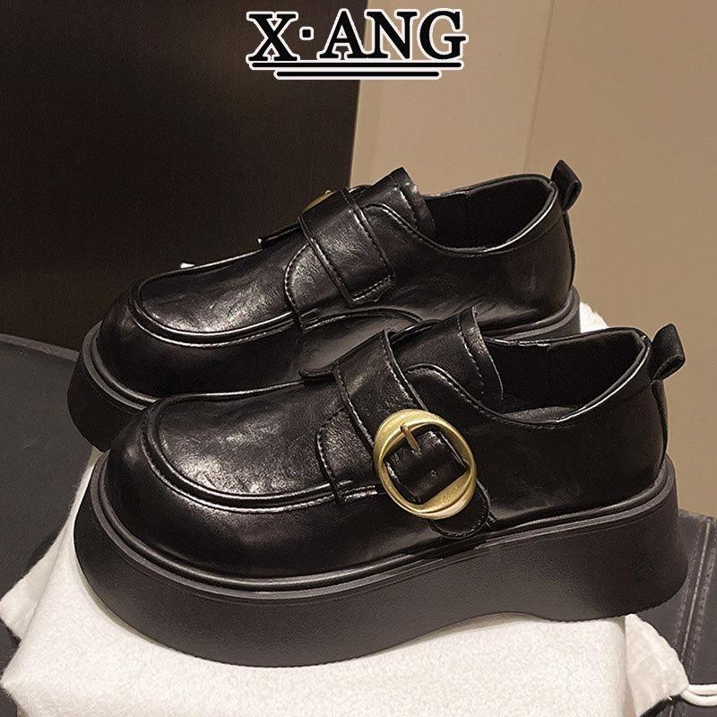 Leather muffin platform women's shoes small leather shoes autumn new Mary Jane shoes single shoes