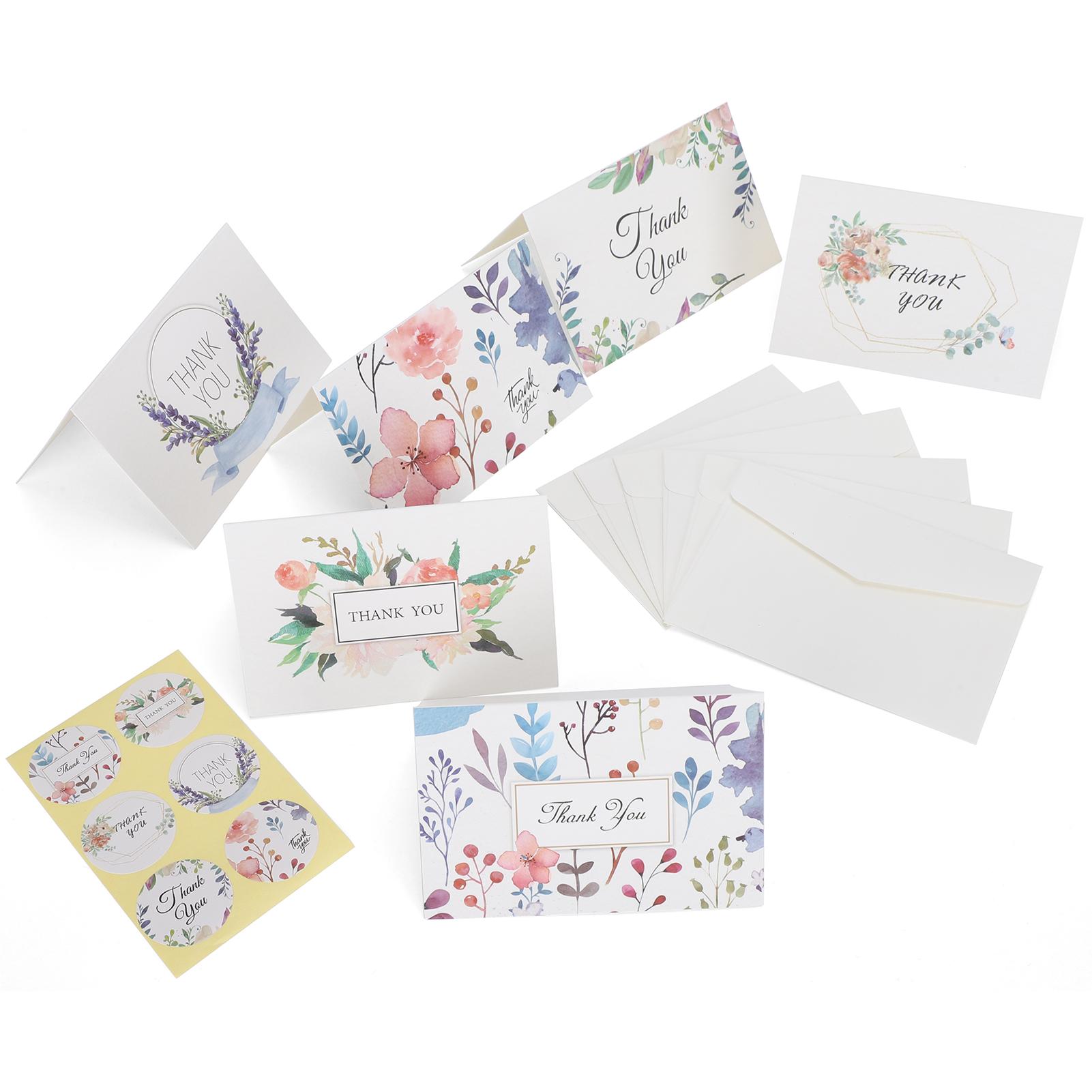 

24 шт. поздравительные открытки, пустая подарочная бумага для фестиваля, подарок с конвертами и наклейками. Спасибо