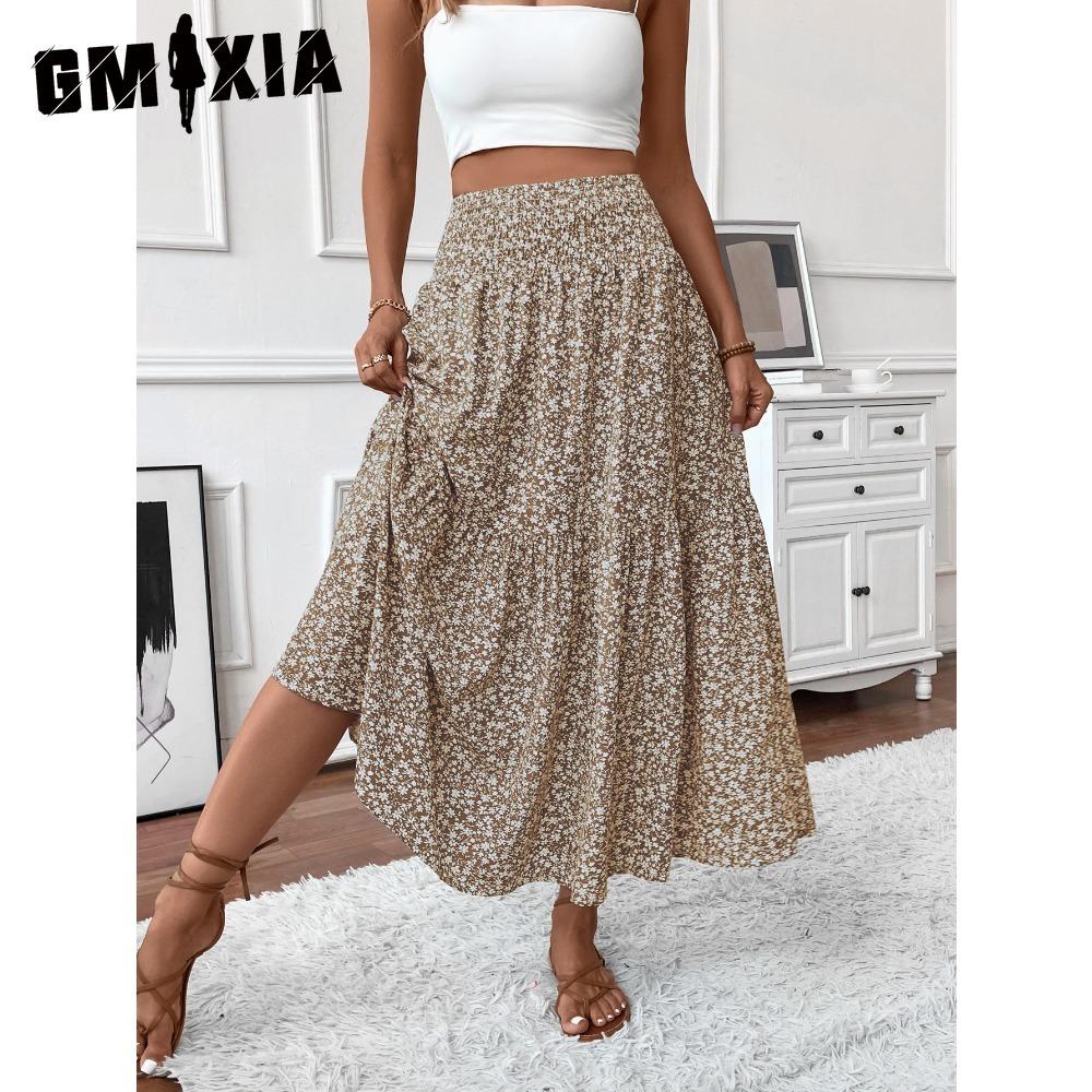 

GMXIA Женская Модная Повседневная Летняя Весенняя Юбка XL хаки