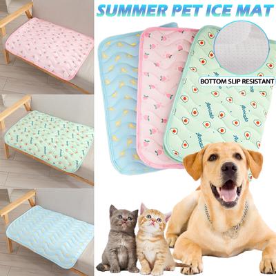 Tapete de resfriamento para cães de verão, respirável, cama para cães de estimação, cobertor, almofada de seda gelada, sofá, canil para cães pequenos e médios, almofada de assento de carro para cães