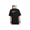 Nike Solid Color Logo Fashion Comfortable Casual Round Neck Sport T-Shirt With Drop Shoulder Sleeves Women Tops Black HJ3947-010