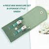 2025 New Hotsale  Professional 4-Piece Mini Manicure Set Stainless Steel Nail Kit for Beginners with Leather Case