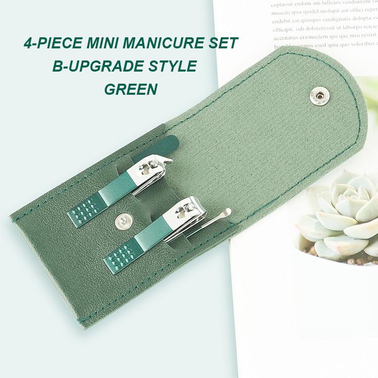 2025 New Hotsale Professional 4-Piece Mini Manicure Set Stainless Steel Nail Kit for Beginners with Leather Case