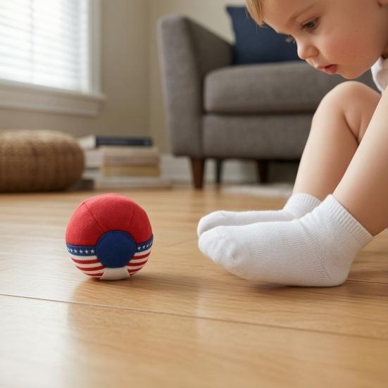 Patriotic Footbag Soft Fabric Kids Adults American Kick Ball for Flag Color Outdoor
