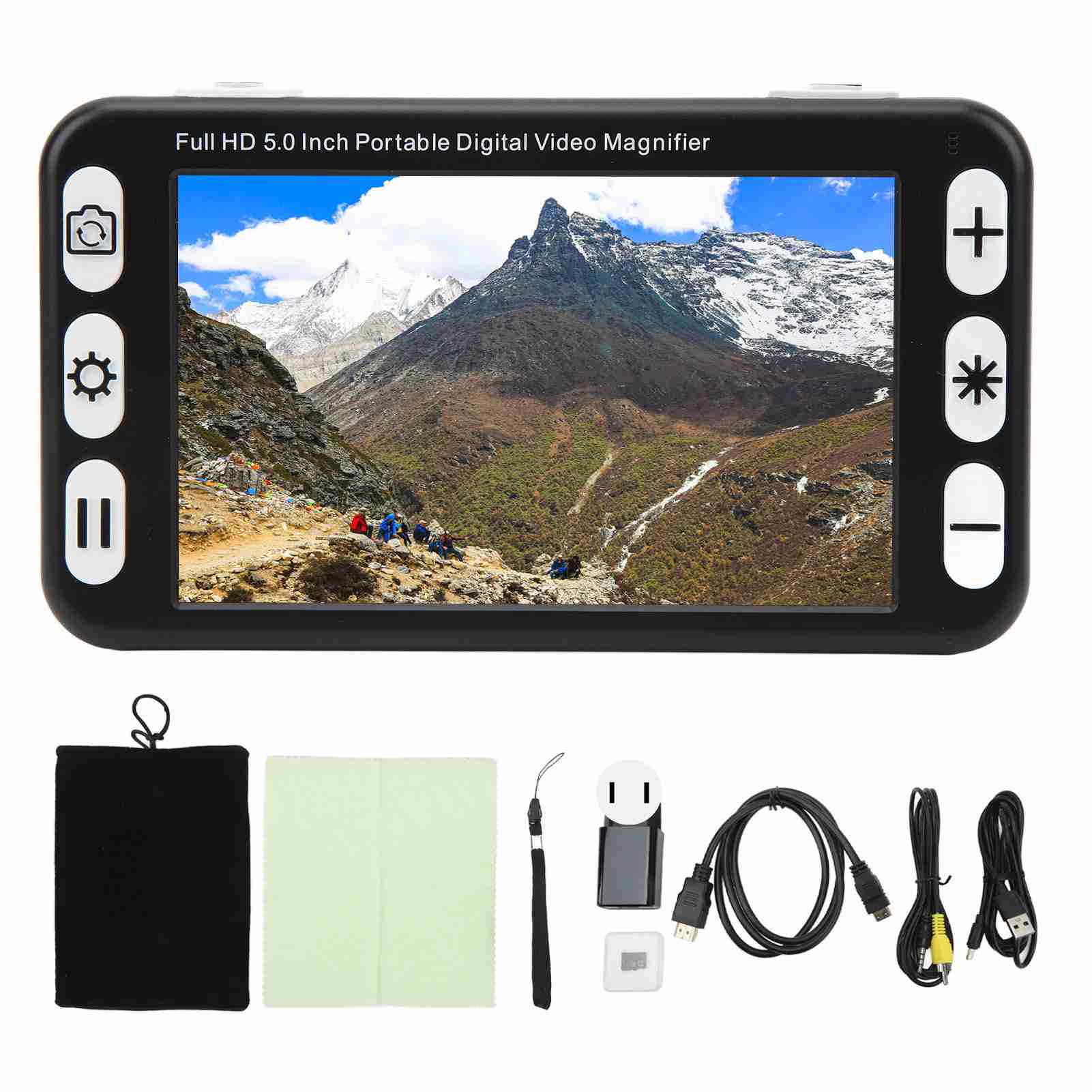 

5-дюймовий ручний електронний збільшувач 2X до 48X для далекого та ближнього зору подвійного використання засіб для читання для людей зі слабким зором US PLUG