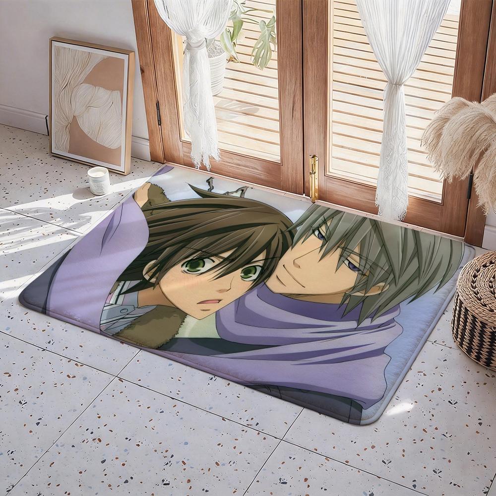 Anime A Junjou Romantica Floor Mat Eco Flannel Doormat Non Slip Odorless Indoor Floor Rug Soft Short Plush Home Mat