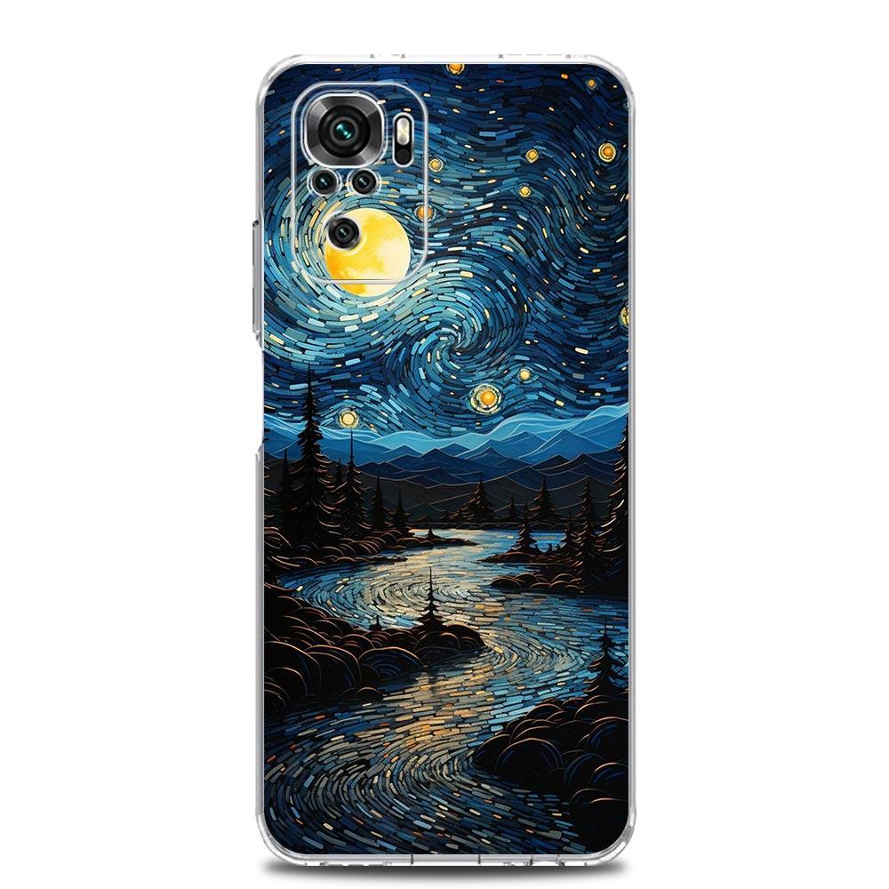 Starry Night Van Gogh Phone Case For Xiaomi Redmi Note 13 12 5G 9S 9 8 10 11 Pro Plus 4G 9T 13C 12C10C 9C 9A 7 Pro Clear Cover