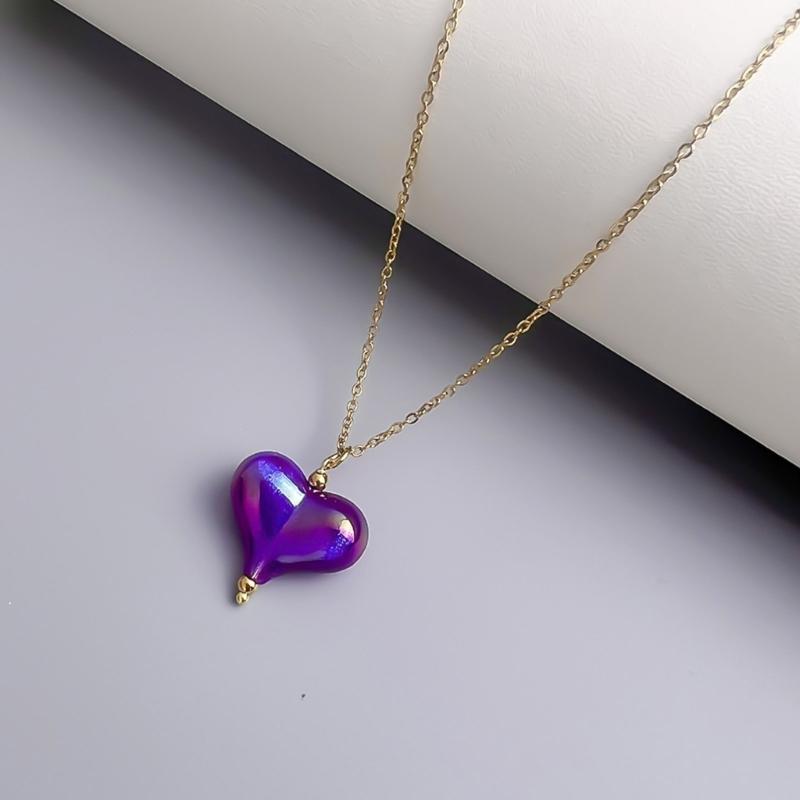 Trendy Heart Pendant Necklace Long Chain Women 2023 Jewelry Choker Necklaces Wedding Jewelry Gift for Valentines Day