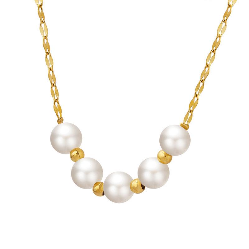 2026 Elegant Pearl Titanium Steel Choker: Women's Versatile Summer Necklace