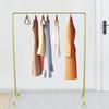 Gold Iron Industrial Pipe Clothing Rack Floor Garment Display Stand Clothes Hanger Organizer for Home Stores Office