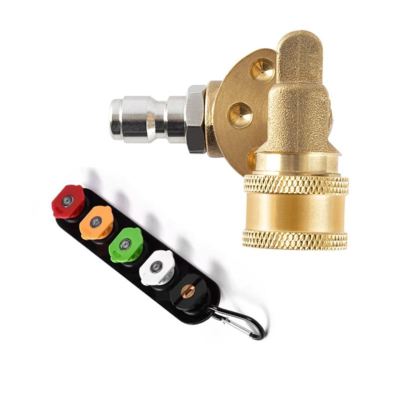 Acoplador Giratório para Lavadora de Alta Pressão Bico Limpador de Calha Rotativo Rotação de 180 Graus Conexão Rápida de 1/4 de Polegada 4500 PSI