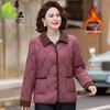 Cozy Velvet-Lined Cotton Jacket for Middle-Aged Women - Plus Size Winter Wear