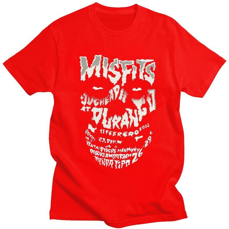 Custom Cool Horror Punk Rock Misfits Skull T Shirt Men Pure Cotton Tshirt Tees Fashion Tshirts S