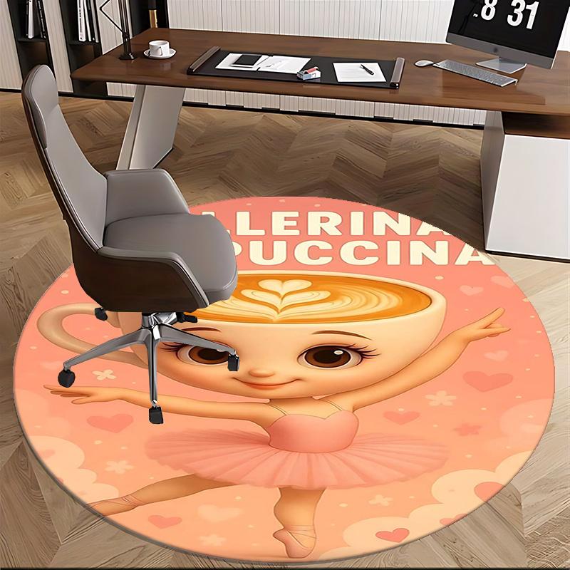 Ballerina Cappuccino Chair mat Round Rug-Office