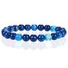 8mm Tiger Eye Crystal & Agate Beaded Bracelet - Handmade Elastic String