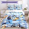 3pcs Duvet Cover Set (1*Duvet Cover + 2*Pillowcase, Without Core), Bluey Print Soft All‑Season Bedding Set, Home Bedroom Decor Gift