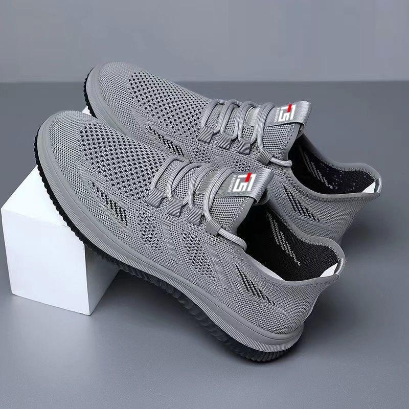 Flying Woven Shoes Men's New Casual Shoes Men's Spring and Summer Mesh Shoes Breathable Sports Shoes Versatile Shoes Trendy Walking Shoes