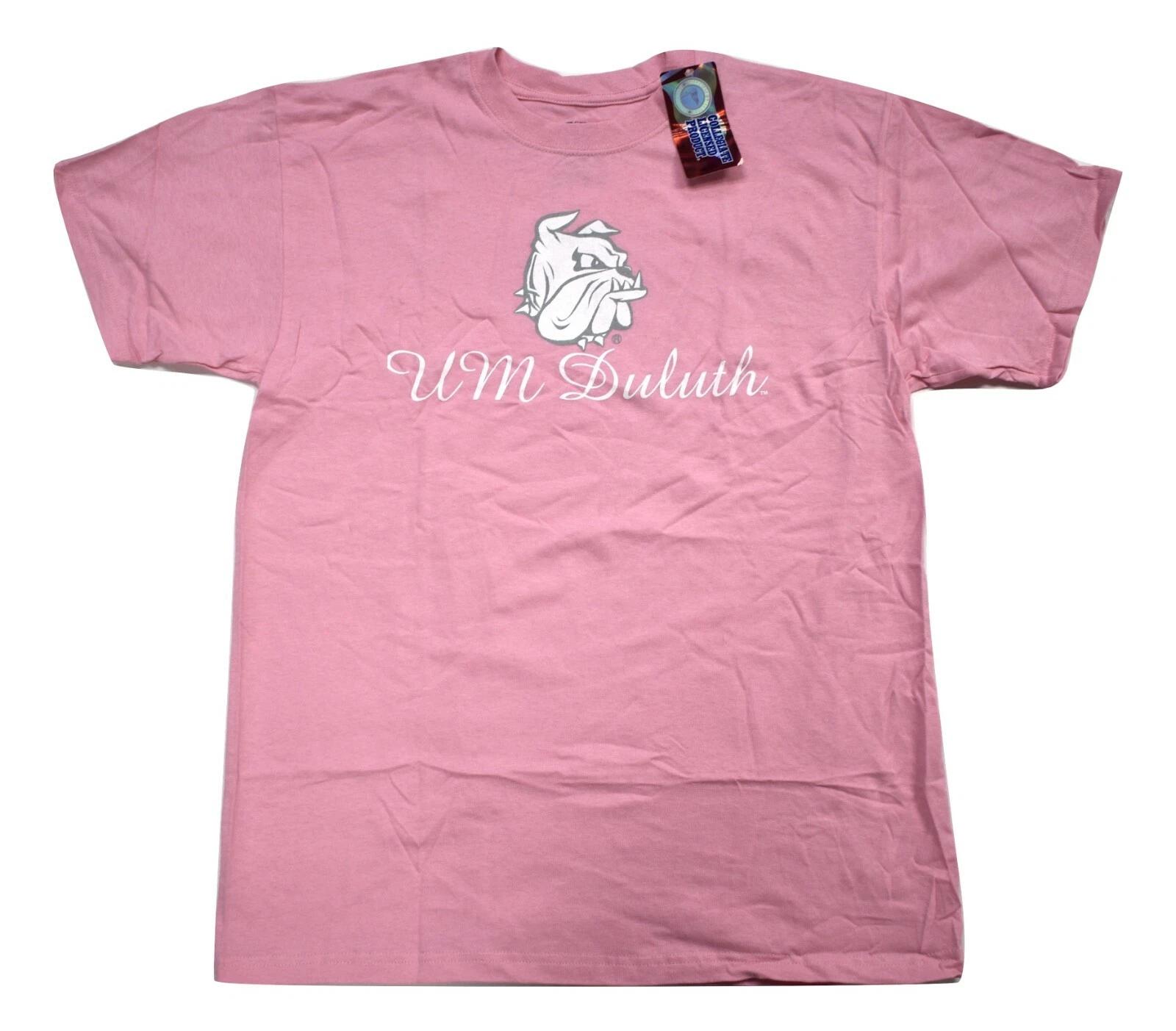 J. America Adult Mens Womens UMD Minnesota Duluth Bulldogs Pink Shirt New L, XL 3XL