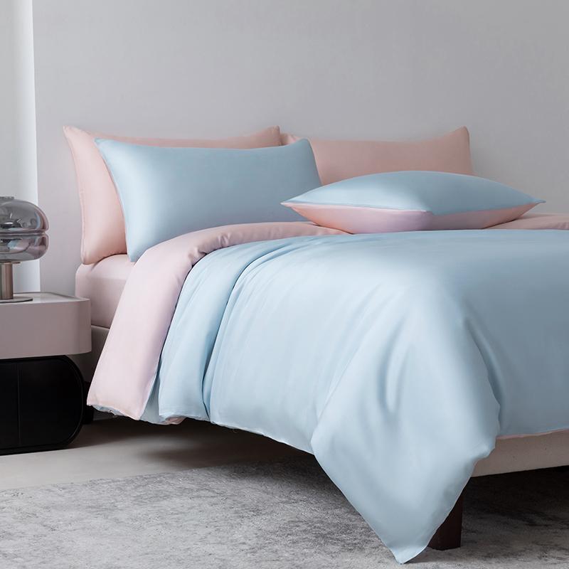 100% Mulberry Silk Bedding Set Solid Color Natural Silk Duvet Cover Set Twin King Queen Size Bed 3pcs/4pcs/5pcs Bed Sheet Set