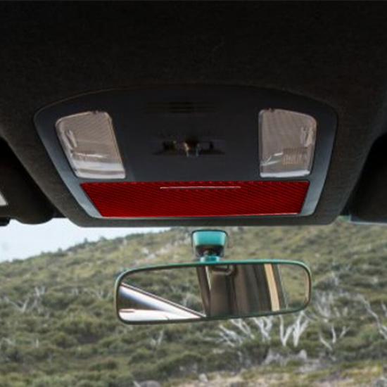 Red Carbon Fiber Interior Overhead Console Cover Trim For Toyota Hilux 2015-