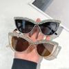 Sparkling Cat Eye Eye Sunglasses Full Frame Rhinestone Accents Rhinestone Eye Sunglasses Large Frame Lightweight