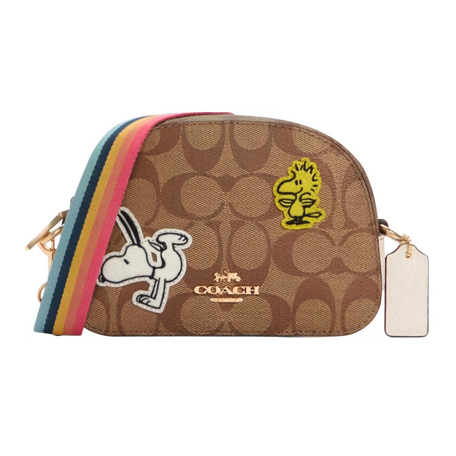 

New Snoopy X COACH Serena Crossbody Bags C4238-IME7V 17.0*5.6*11.9CM