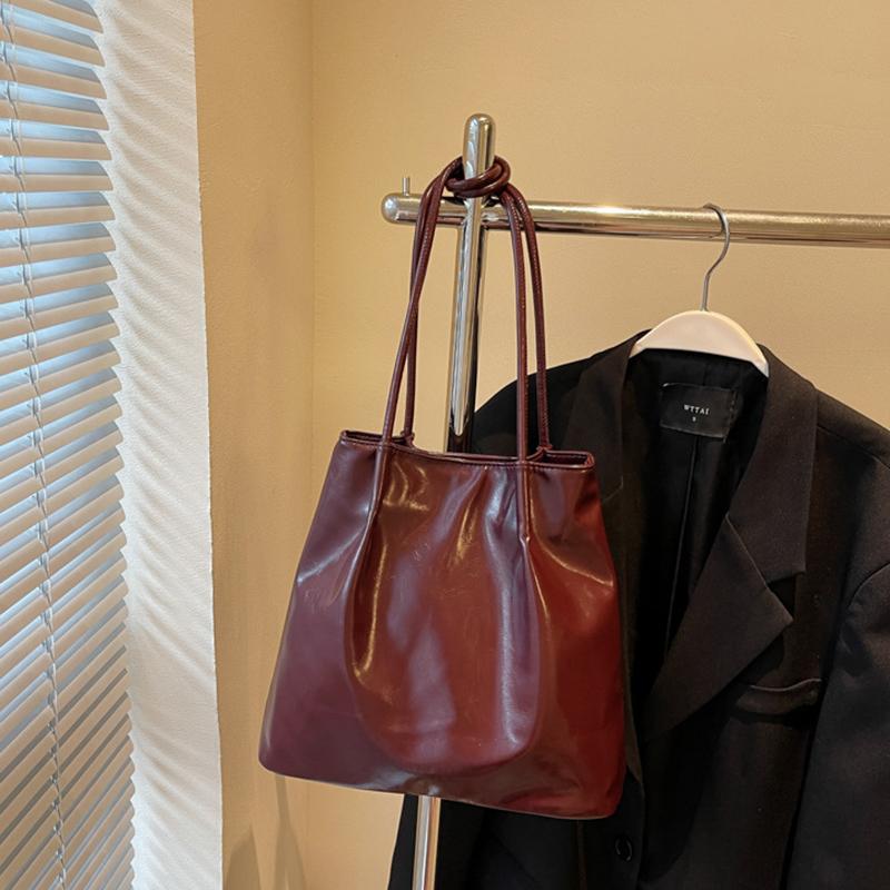 Nuevo Bolso Tote de Moda para Mujer de Gran Capacidad, Bolso Balde Elegante de Color Sólido, Bolso Suave para Desplazamientos, Bolsos de Hombro de PU a la Moda para Señoras