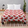 Coperta Morbida Anguria Rossa Matrimoniale Leggera in Pile di Flanella per Divano Letto Divano Viaggio Campeggio per Bambini Adulti