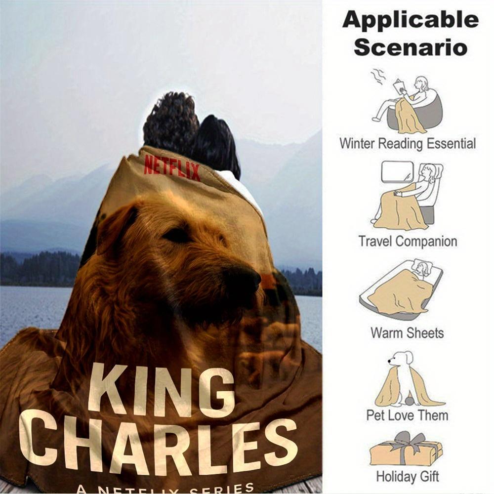 

1pc Flannel Blanket, Charlie the Dog King,the Dog of the Underworld Pattern Printed Blanket, Sofa Bed Sofa Car Office Camping Travel Warm An 150x180cm