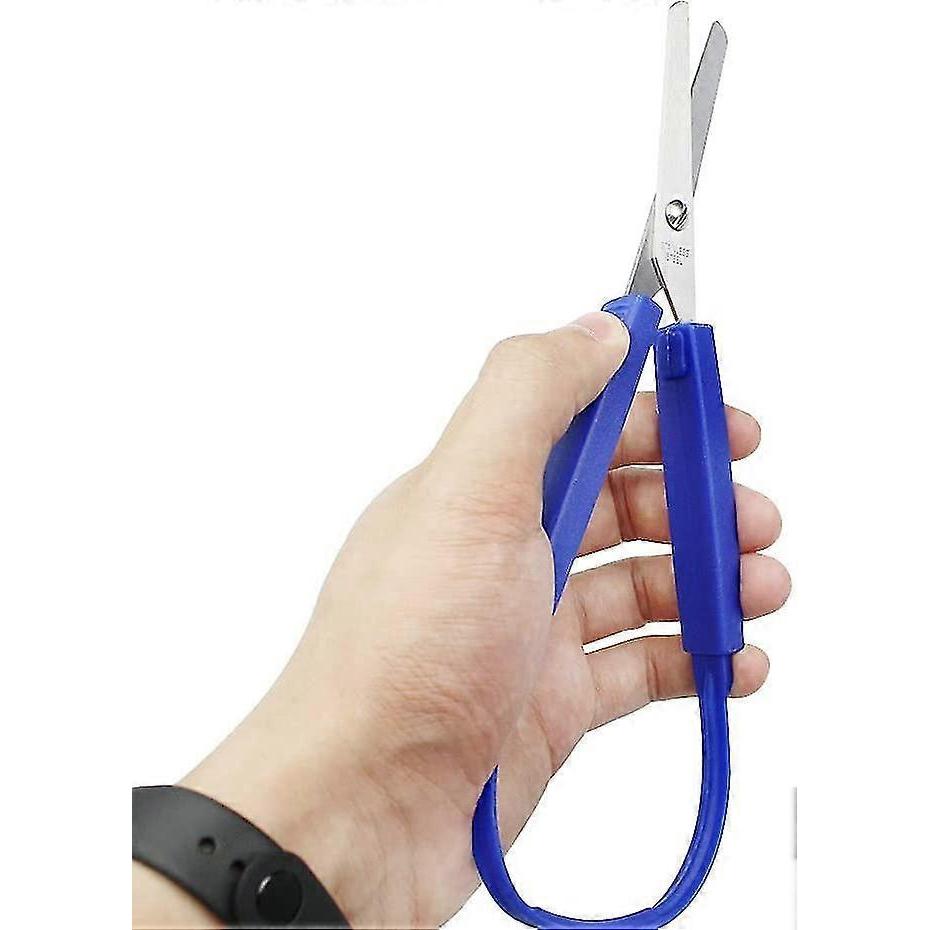 3 Pieces Colored Loop Scissors, Safety Self-opening Scissors, Easy Grip