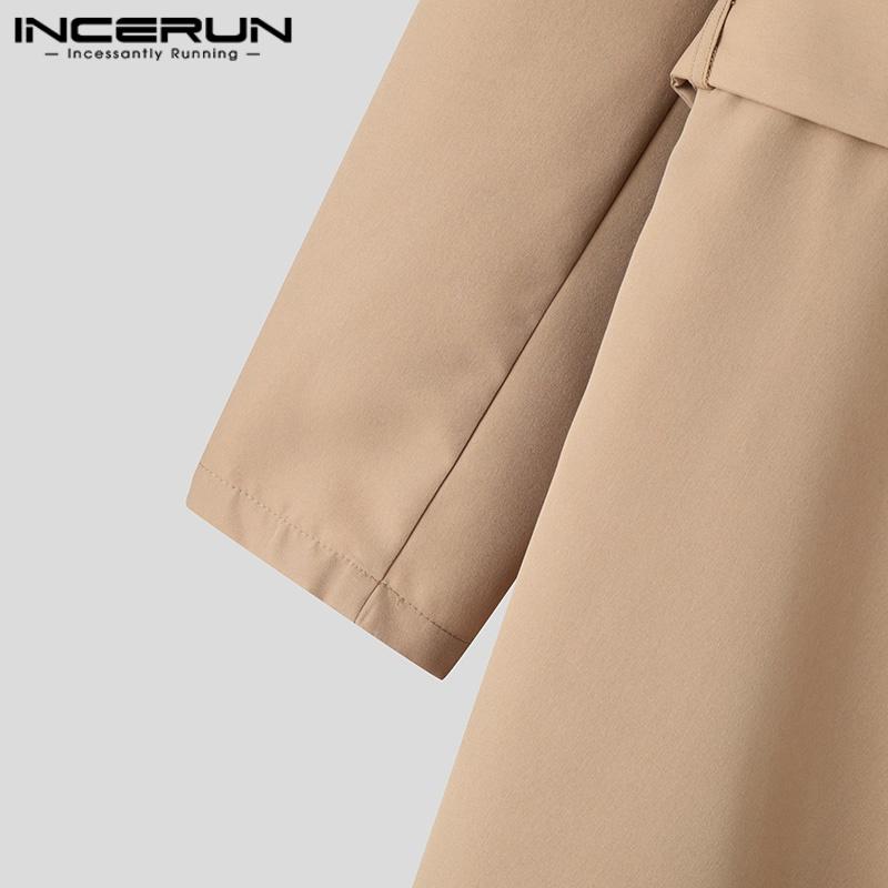INCERUN Men Lapel Neck Long Sleeve Irregular Ruffled Layers Splits Casual Long Blazer