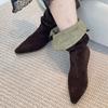2026Nuovi Stivali da Donna di Design Moda Scarpe con Tacco Basso da Vestito Punta Acuta Stivaletti alla Caviglia Botas Invernali Retrò Mujer Chelsea Stivaletti Corti