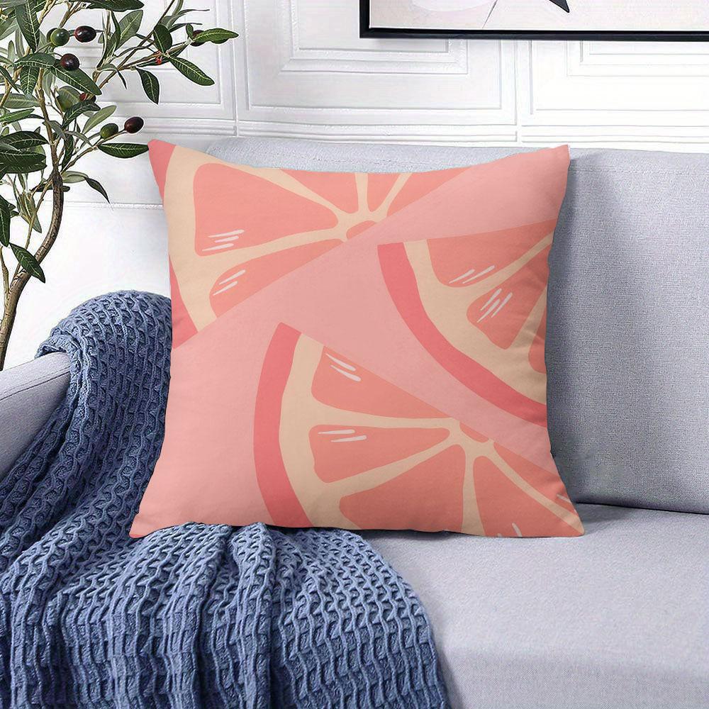 Grapefruit Slice square Jacquard Pillow Cover for Sofa Office Waist Cushion Cover Home Decorative Pillowcase