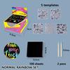 Laser Rainbow Scratch Paper Set with Templetes, Normal/Shinning Black Scratch Memo Pads