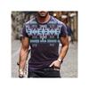 Men's 3D Printed T-Shirt Vintage Pattern Printing Short Sleeve O-Neck Pullover Casual Top