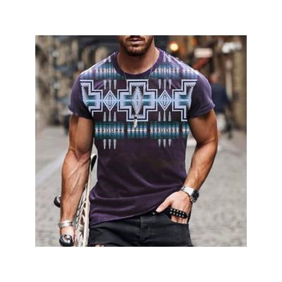 Men's 3D Printed T-Shirt Vintage Pattern Printing Short Sleeve O-Neck Pullover Casual Top