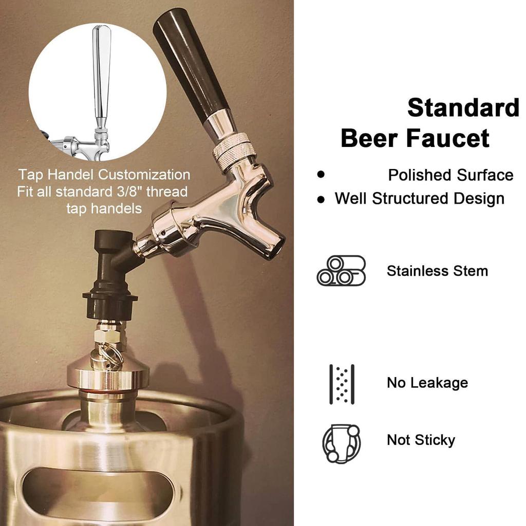 Forkrommet Messing Ølkran med Hurtigkobling Enkel Rengjøring Ølkran for Jevn Skjenkeopplevelse