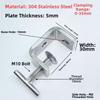 1pc T-Shaped Square Clamp 304 Stainless Steel Fixed Holder Clip C-clamp  Hardware Fasteners