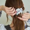 Black and white piping hair scrunchie