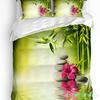 Set Biancheria da Letto 3 Pezzi Fiore Pietra Orchidea Rosa Riflesso Tessile per la Casa Copripiumino Federa Set Coperture Letto Ragazzo Bambino Adolescente Ragazza