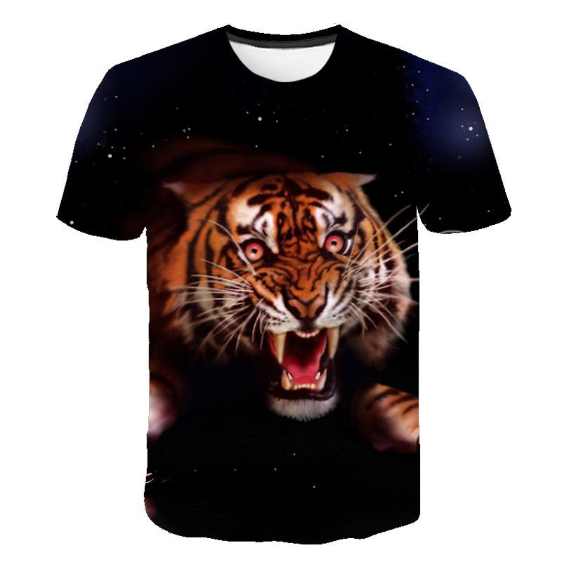 Summer Tiger 3D Print T-Shirts Streetwear Animal Men Women Fashion Oversized Short Sleeve T Shirt O-Neck Male Tees Tops Clothing